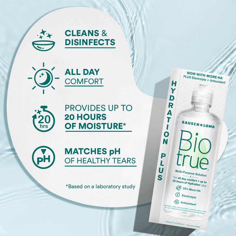 Biotrue Hydration Plus Contact Lens Solution, Multi-Purpose for Soft Lenses,
