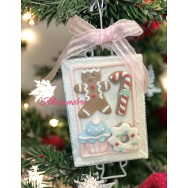 Unbranded Shabby Chic Pink Frosted Gingerbread Cookie Christmas Bakery Sweets Ornament
