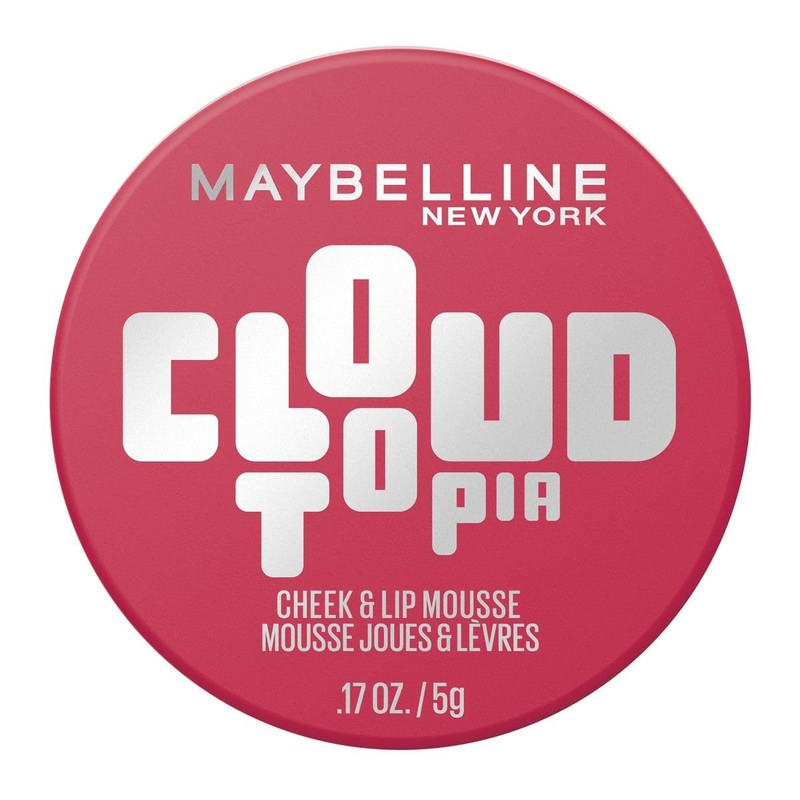 Maybelline Cloudtopia Blush para mejillas y labios,14H, tono rojo etéreo