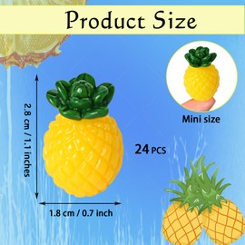Chewarelly 24 Pcs Yellow Mini Pineapple Tiny Resin Pineapple Glow in The Dark Miniature Pineapple Artificial Pineapple for DIY Craft Project Garden Home Decoration