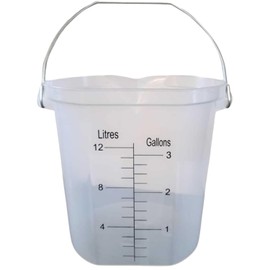ACCUPOUR 3 Gallon Measuring Bucket with Handle - Multipurpose, Heat Resistant & Chemical Resistant, Measurements in Liters (L) and Gallons (gal) - Large Measuring Container (1 Pack)