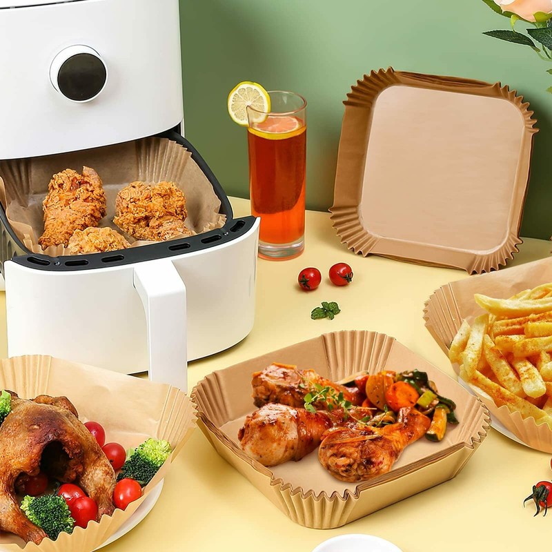 50Pcs Disposable Square Air Fryer Paper Liner Non-Stick Baking Paper