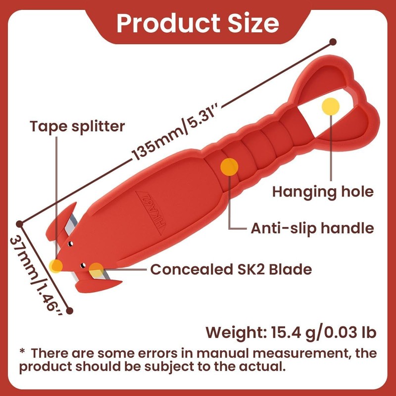 Safety Box Handy Cutter Knife 6 PCS Lobster Safety Utility