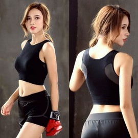 HL] Yoga Wear Sleeveless Bra Top for Yoga Sports Fitness Top Pink/S