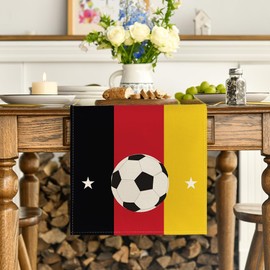 Artoid Mode Sport Germany Football Table Runner, Washable Kitchen Dining Table Decoration, Indoor, Outdoor, Holiday, Party Decor, 40 x 140 cm
