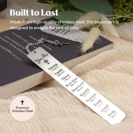 Christian Faith Bookmarks, 2024 Inspirational Bookmarks for Girls, Bible Bookmark with a Tassle, Book Marks for Reading Women, Metal Bookmark for Teen Girls Boys, Jesus Bookmark for Book Lovers