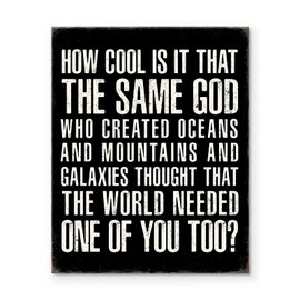 Christian Canvas Wall Art - How Cool is it that God Created You Too Inspirational Quote Pictures Print Framed Artwork, Religious Motivational Faith Wall Decor for Home or Office 11x14inch