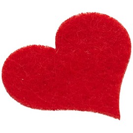 Glorex Felt Heart, red, 4 cm