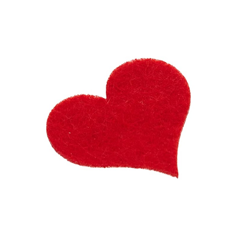 Glorex Felt Heart, red, 4 cm