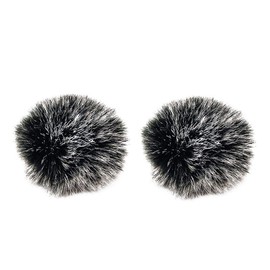 LucyStudio Microphone Windscreen 2 Pieces Microphone Windshield 0.5 cm Lavalier Microphone Furry Wind Filter Fur Wind Protection