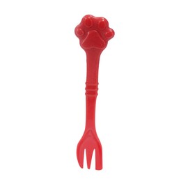 Kunhe Pet Dog Cat Feeding Scooping Can Tin Food Fork Mixing Spoon Red 7.48Inch