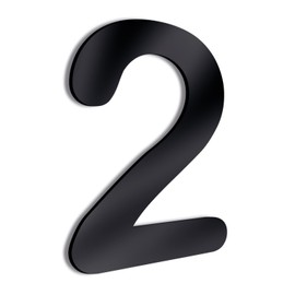GOYAPRINT House Number 25 cm House Number Sign Black Numbers for Signage Houses Rooms Offices etc (Number 2)