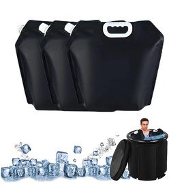 ARIESEE Ice Bath Bags, 5L Black Reusable Bathtub Freezer Water Bags, Portable Ice Mold Bags for Ice Baths at Home, Cold Plunge Tub Accessories Water Chiller Ice Barrel Cold Therapy(3 Pcs), BY005