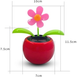 Orange Solar Dancing Flower Car Dashboard Decorations - Funny Solar Powered Dancing Flower Pot Car Ornaments Flower Swinging Toy for Car Decor, Funny Gifts, Solar Power Kits