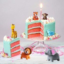 Mini animales del zoológico – (paquete de 12) cifras de animales de safari de la selva, juguetes de tina apretables para niños, baby shower, suministros de fiesta de cumpleaños, regalos, decoración de pasteles, decoración de mesa