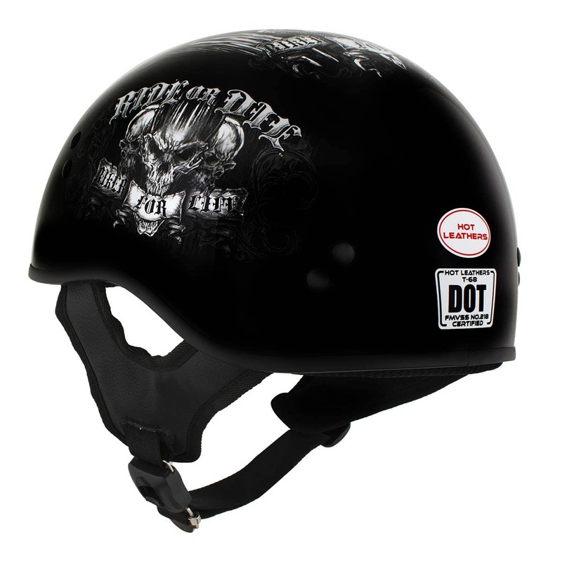 Milwaukee Leather Hot Leathers HLD1016 'Ride or Die' Gloss Black