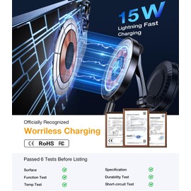 Coolpow Car Mount Charger, 3 in 1 [HandsFree] Magnetic Phone Holder for car Charger Compatible with Smartphone (Black)