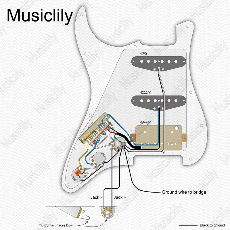 Musiclily Pro-SE ST-HSS-60SE Pre-wired Pickguard with Alnico 5 Pickups 5-Way