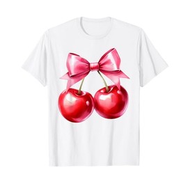 Coquette Bows with cherries Cute Coquette girl clothes T-Shirt