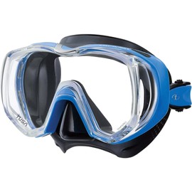 Tusa Tri-Quest Freedom - Maschera sub subacquea snorkeling unisex adulto (Blu/nero)