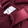 TREELY 6 Piece Satin Sheets King Size Silky Smooth Burgundy
