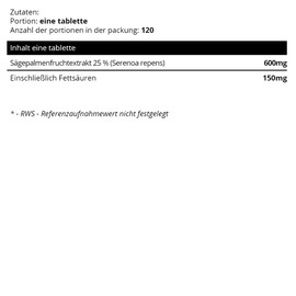 Sowelo Saw Palmetto I 600 mg I High Dose I Saw Palmetto I Saw Palmetto Fruit Extract 25% I 120 Tablets