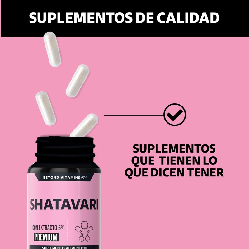 Beyond Vitamins | Shatavari 1000 mg con extracto al 5%