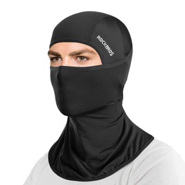 ROCKBROS Cooling Mask, Face Cover, UV Protection, Neck Cover, Cool, Summer, Helmet Innerwear, Running, Sports, Balaclava, Does Not Suffer from Breathing, Sweat Absorbent, Quick Drying, Men's, Black