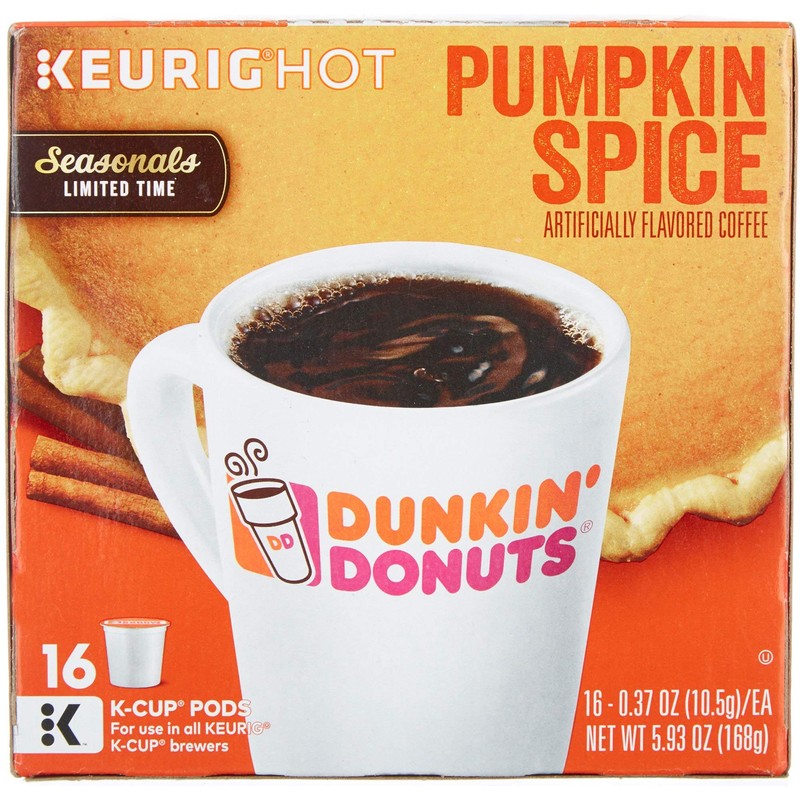 Dunkin Donuts Pumpkin Spice Flavor K-Cups for Keurig Coffee Brewers,