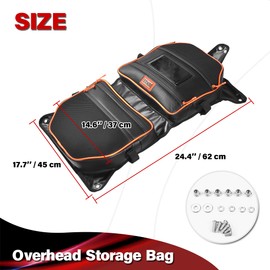 Hutexico X3 Roof Bags 2 Pack, X3 Storage Roof Bag, with Waterproof Cell Phone Pouch Sunshade, Compatible with Can Am Maverick X3 and X3 Max X DS RS RC MR Turbor R RR 2017-2023 (Orange - Roof Bag)