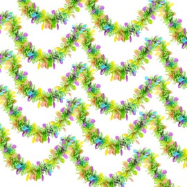 Easter Decorations Tinsel Garlands - 6.6FT X 5Pcs Colorful Easter Eggs Metallic Tinsel Twist Garland for Easter Decorations Home Party Hanging Wreath