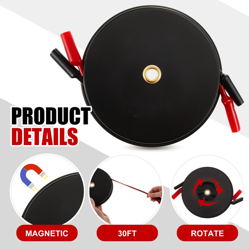 Saillong 2 Wire 30ft Magnetic Retractable Test Leads with Insulated