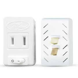 Touch & Glow - 2 Prong Outlet Switch - Single Port Outlet Extender with On/Off Switch - Power Plug for Kitchen Appliances, Lamp, Holiday Lights, Table Fans - Compact Power Adapter (White)