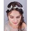 JWICOS Diadema de novia con hojas y flores, accesorio para