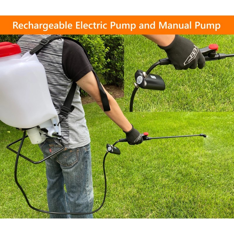 FIVO Electric Pump & Manual Pressure Dual Function Backpack Sprayer