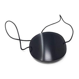 Vinyl Eye Patch with Elastic Band Black Large Semi-Rigid; Reusable