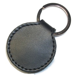 Leather Workshop Satou QUICPay Edy Women's Key Holder, Cute Round Coin Case, 500 Yen Coin, Storage of 2, Leather, Genuine Leather, Keyring, Coin, Electronic Money/Made in Japan, Black