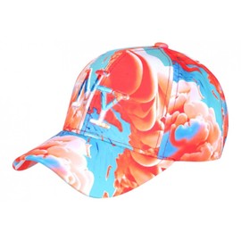 Hip Hop Honour Kappe NY, Rot und Blau, Türkis, Original, Wolken – Größe: Einheitsgröße – Farbe: Rot – Herren
