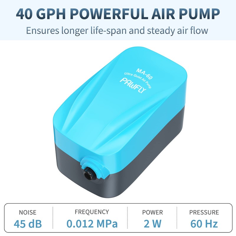 Pawfly Aquarium Air Pump with Nano Bio Sponge Filter Kit
