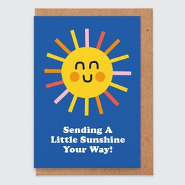 STUDIO BOKETTO - Thinking Of You Card - Sending A Little Sunshine Your Way - Wellbeing Card - Mindfulness Cards - Thinking Of You Card - Funny Cute - For Friends - Mum - Dad - Boyfriend