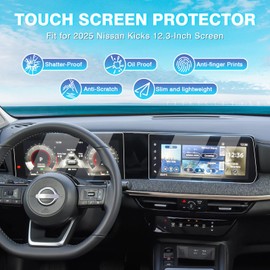 Karltys [Upgrade 2 Pack Screen Protector for [No Glare & Fingerprint] Tempered Glass 2025 Nissan Kicks S 12.3-Inch
