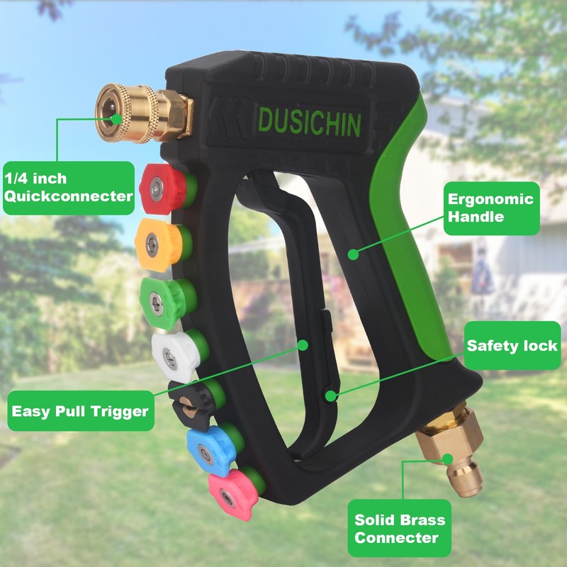 DUSICHIN Short Pressure Washer Gun 4000 PSI High Pressure Water
