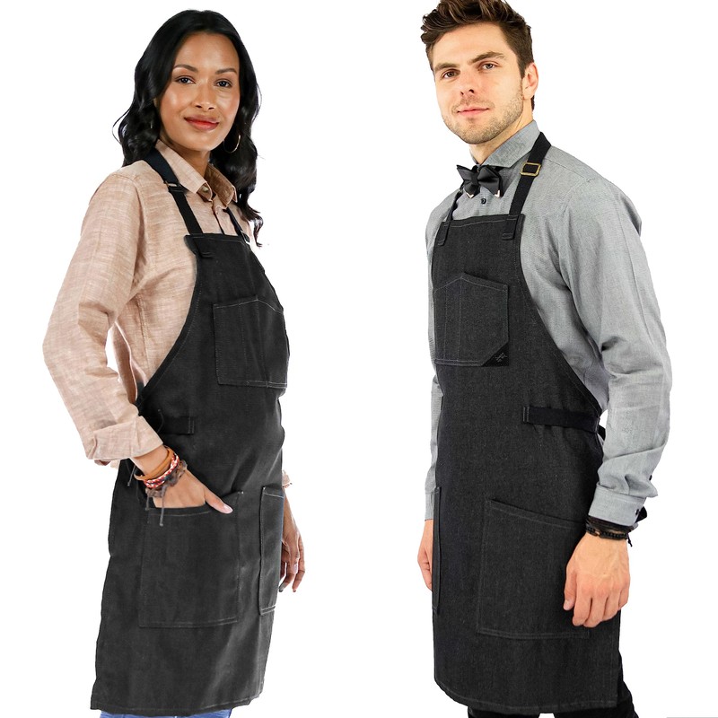 Under NY Sky Chef Apron – Professional Black Denim –
