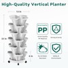 Tectsia Strawberry Vertical Planter, Stacking Garden Tower, 6 Tiered Stackable
