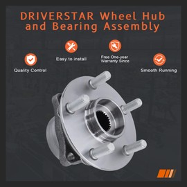 DRIVESTAR 513265 Front Wheel Hub & Bearing Assembly Driver or Passenger for Toyota Prius 2004-09 5 Lugs Non-ABS 4 Bolt Flange