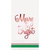 Unique Party Christmas Red Foil Merry & Bright Guest Napkins