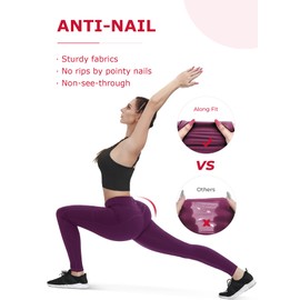 ALONG FIT Yoga Pants for Women with Cell Phone Pockets Side/Inner Compression Workout Leggings Tummy Control Yoga Leggings Capris