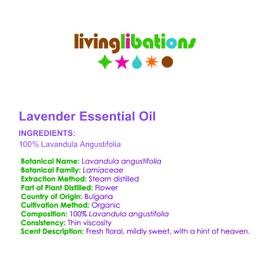Living Libations - Organic Lavender Essential Oil | Natural, Wildcrafted Clean Beauty (0.5 fl oz | 15 ml)