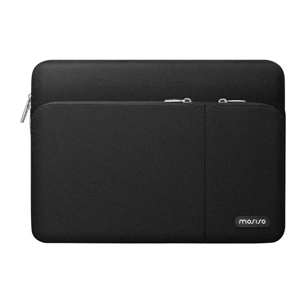 MOSISO 360 Protective Laptop Sleeve Bag Compatible with MacBook Air/Pro, 13-13.3 inch Notebook, Compatible with MacBook Pro 14 inch 2023-2021 A2779 M2 A2442 M1 with 2 Front Separate Pockets, Black