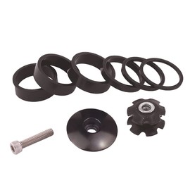 SAMCOS Bicycle Headset Stem Spacer 2/3/5/10mm Aluminum Alloy Handlebar Stem Spacer Fits 28.6mm Road Bike Mountain Bike Lightweight Stem Spacer (Black)